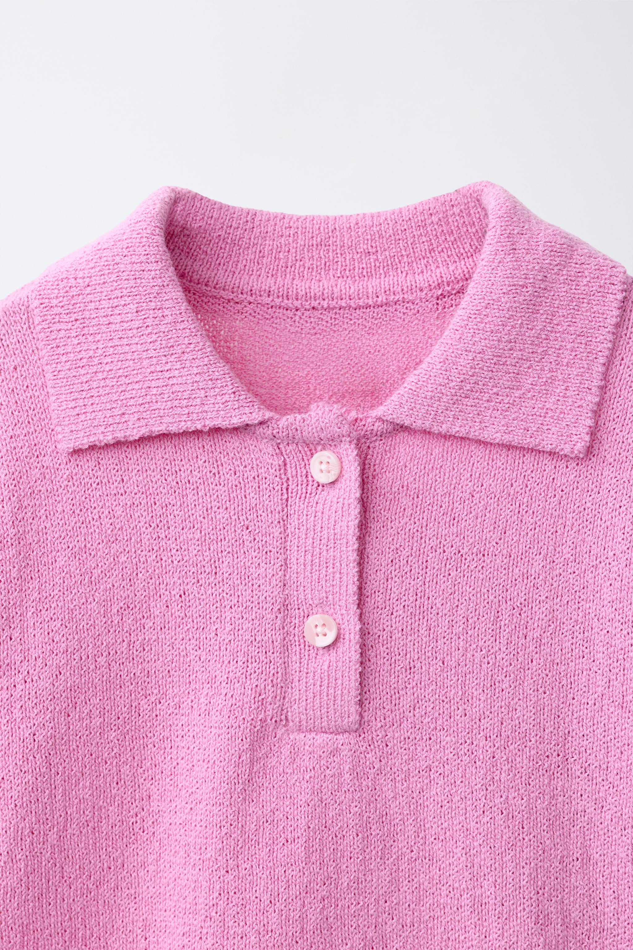 KNIT POLO SHIRT - Pink | ZARA Turkey