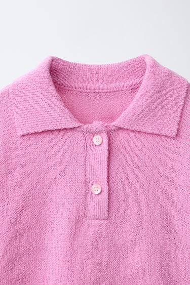 KNIT POLO SHIRT - Pink by Zara - Image 2