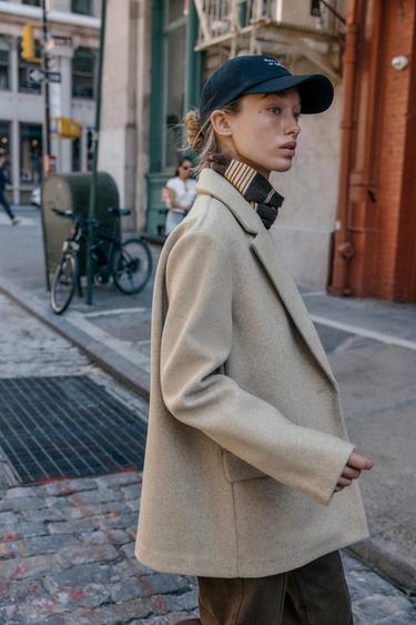 VESTE DOUCE À UN BOUTON - Beige chiné de Zara - Image 3