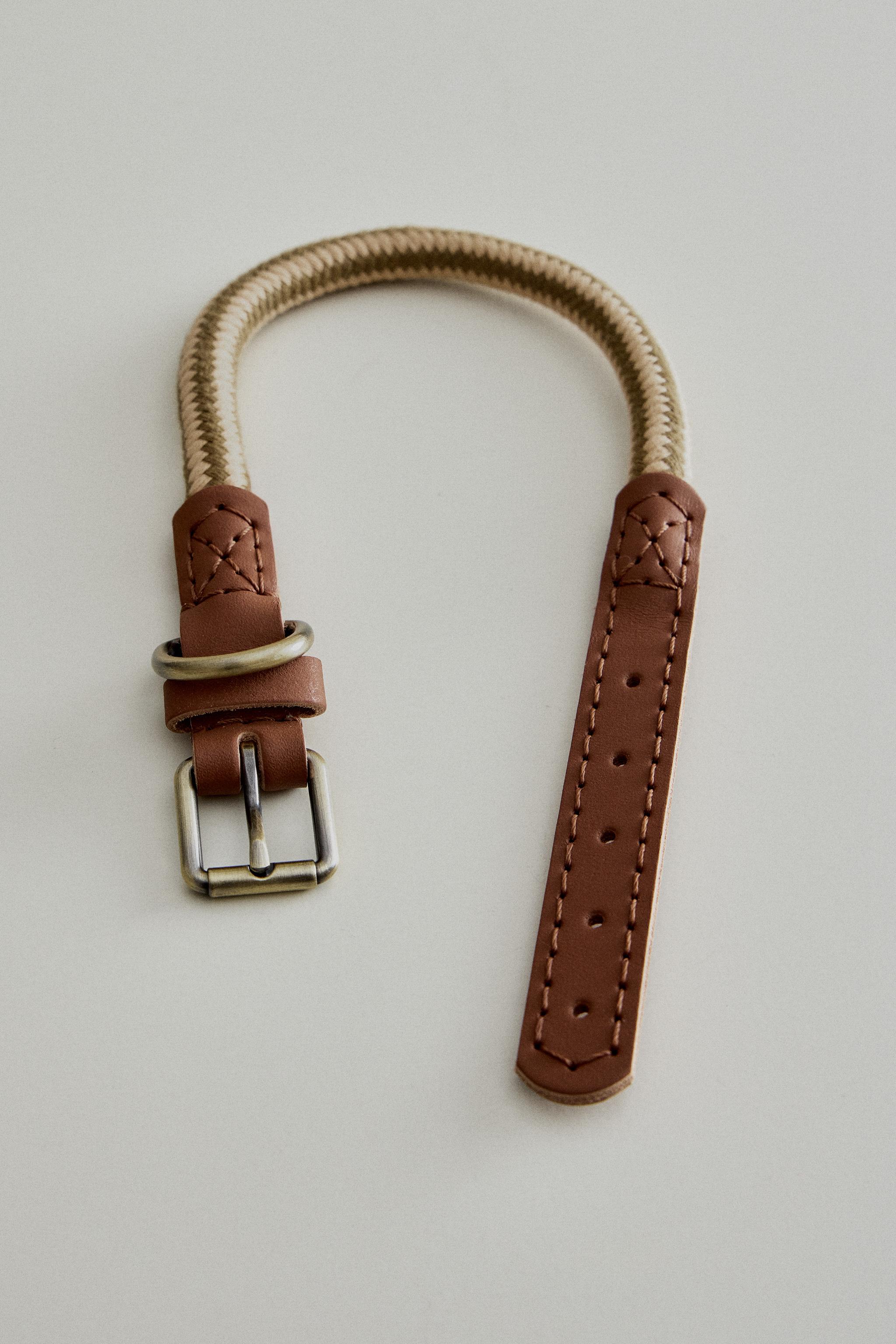 ROPE LEATHER DOG COLLAR