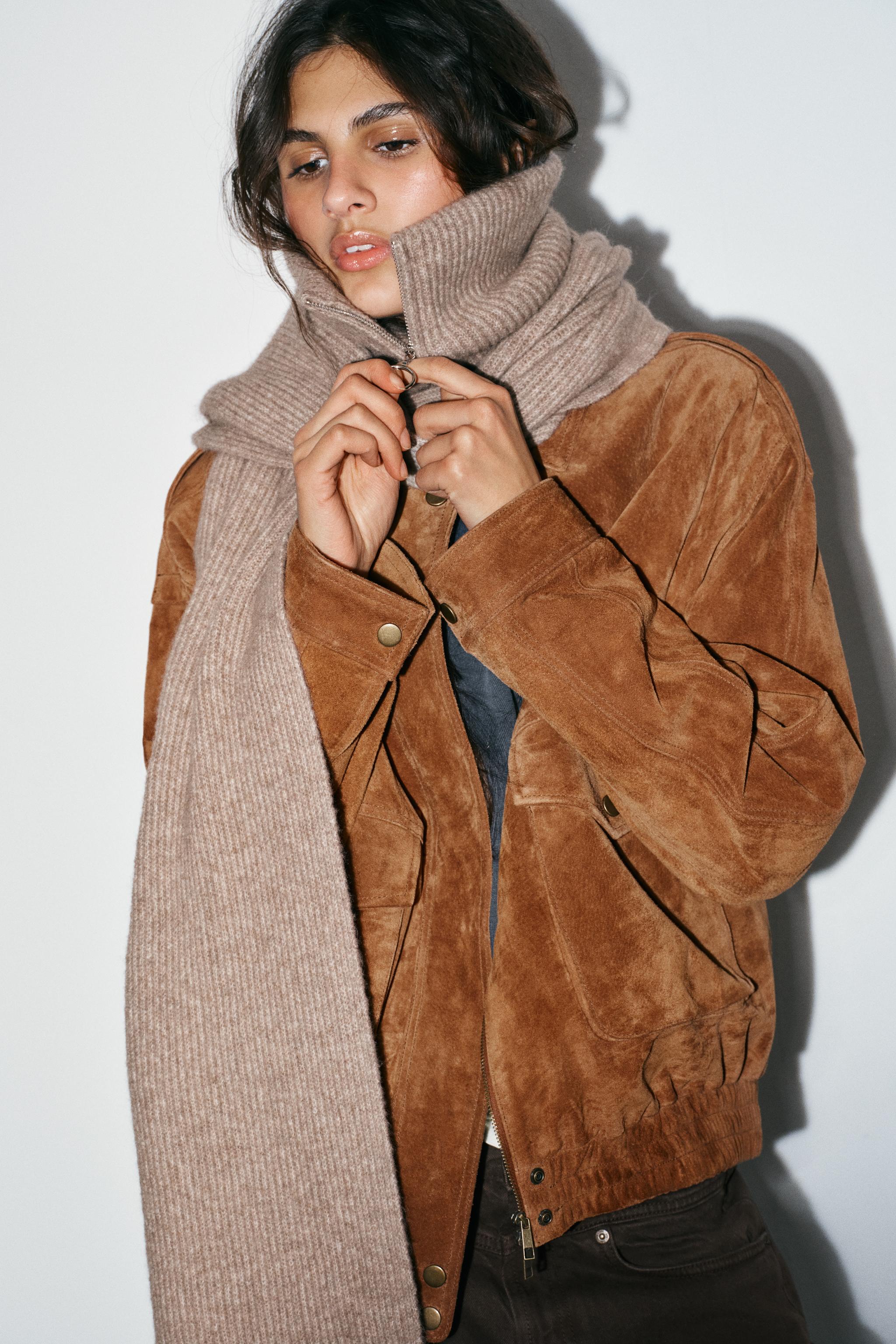 タートルネックニットスカーフ - ゴールデンブラウン | ZARA Japan / 日本