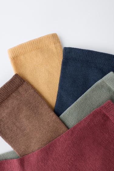 FIVE-PACK OF PLAIN LONG SOCKS - Multicoloured by Zara - Image 1