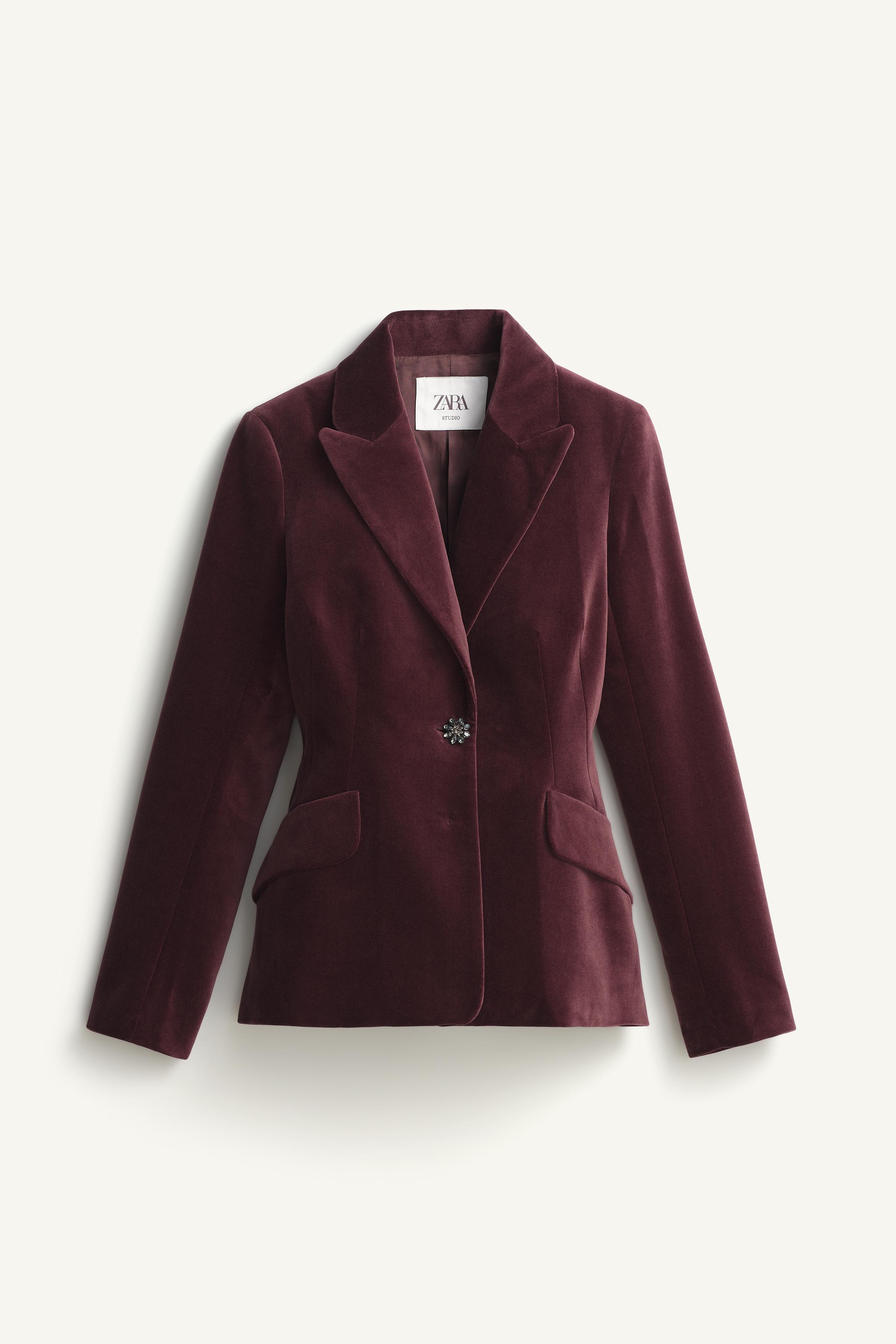 LIMITED EDITION VELVET BLAZER WITH JEWEL BUTTON