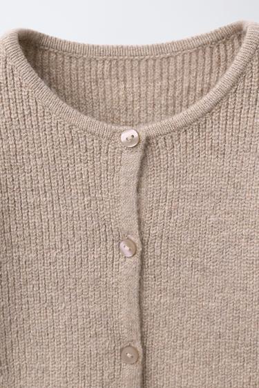 GILET EN MAILLE BASIQUE - Sable / Chiné de Zara - Image 2