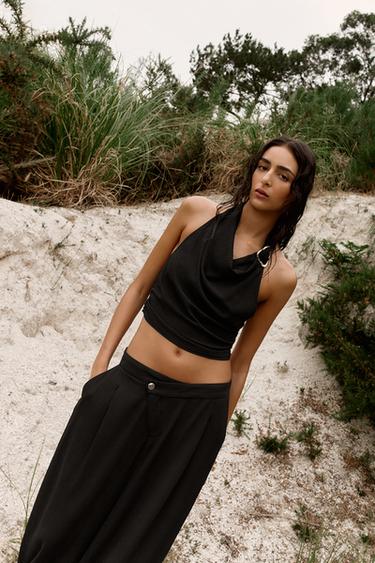 HALTER TOP WITH HARDWARE - Black by Zara - Image 2