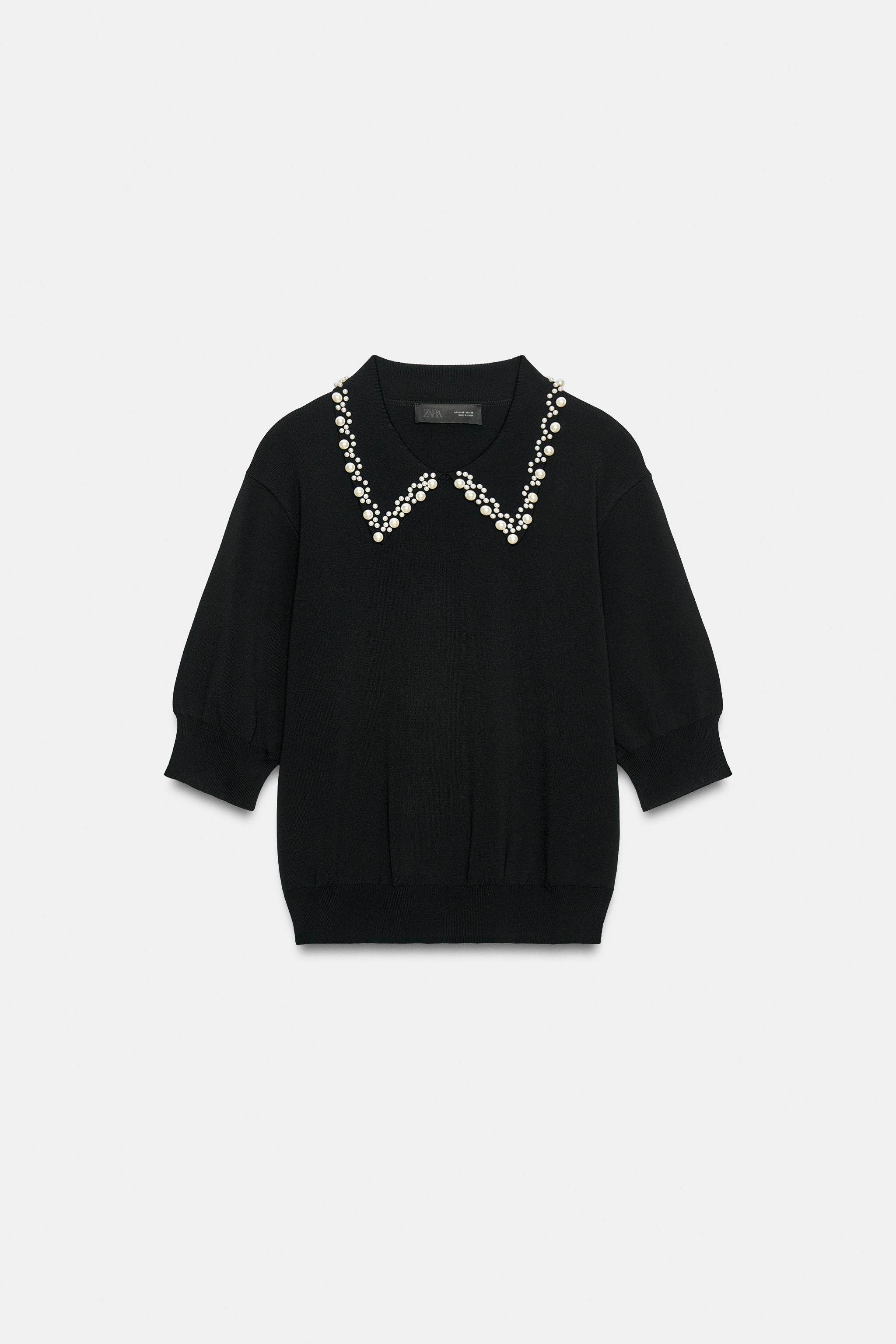 POLO EN MAILLE AVEC PERLES
