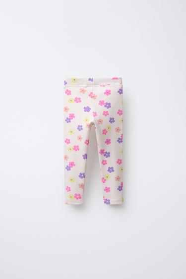 LEGGING CÔTELÉ IMPRIMÉ - Mauve de Zara - Image 1