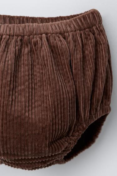 ROBE-SALOPETTE ET CULOTTE EN VELOURS CÔTELÉ - Rose foncé de Zara - Image 3