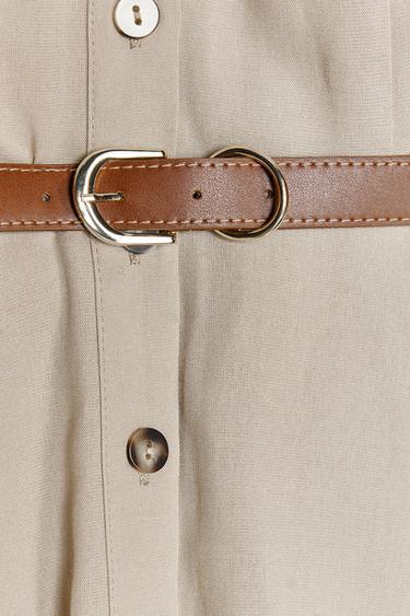 ROBE COURTE CEINTURE - Beige de Zara - Image 8