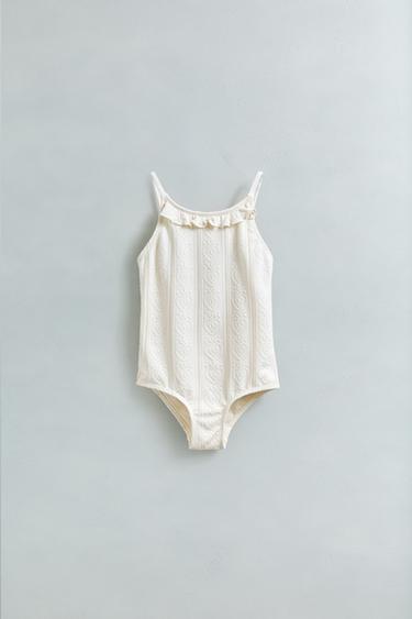 6-14 YEARS/ STRUCTURED SWIMSUIT - Ecru by Zara - Image 4
