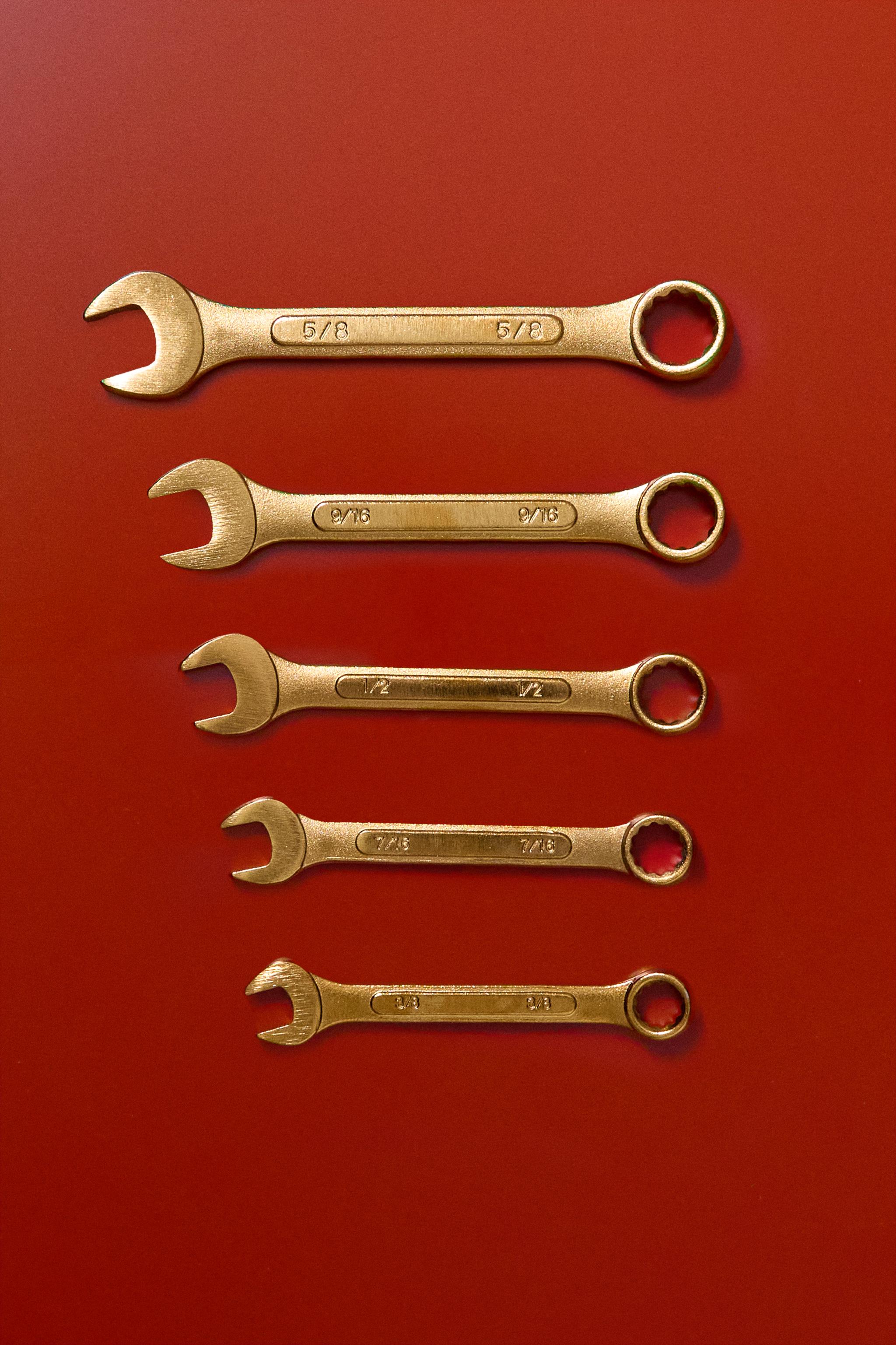 SET OF 5 COMBINATION WRENCHES