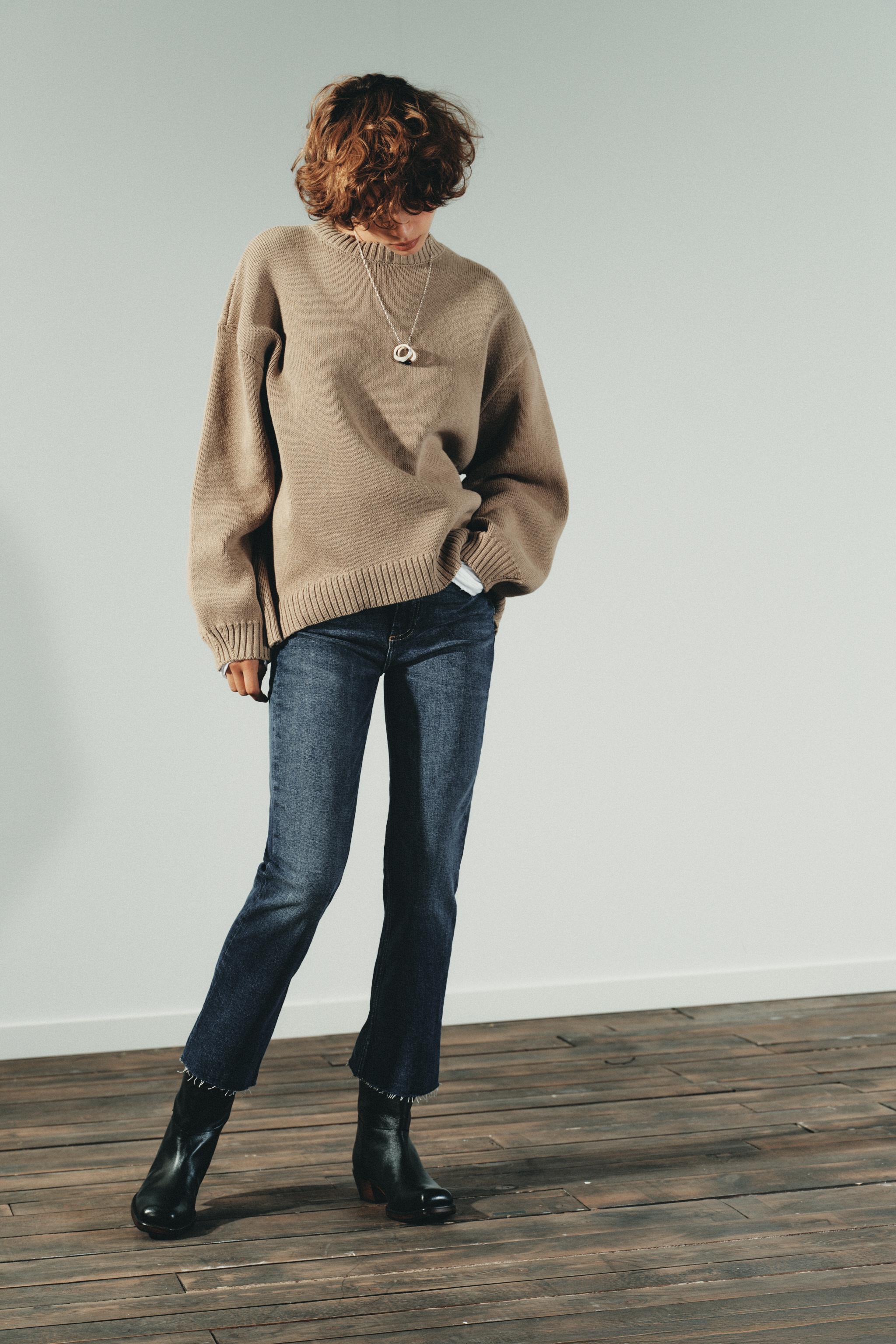 ZARA ハイウエスト　ワイドレッグ　フルレングス　40サイズ　グレー　ブラック ZARA ハイウエスト ワイドレッグ フルレングス 40サイズ グレー
