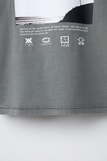 SURF PRINT T-SHIRT - Anthracite grey by Zara - Image 3