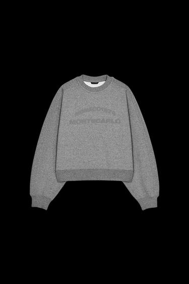 GLITZER SWEATSHIRT MIT TEXT - Grau von Zara - Bild 0