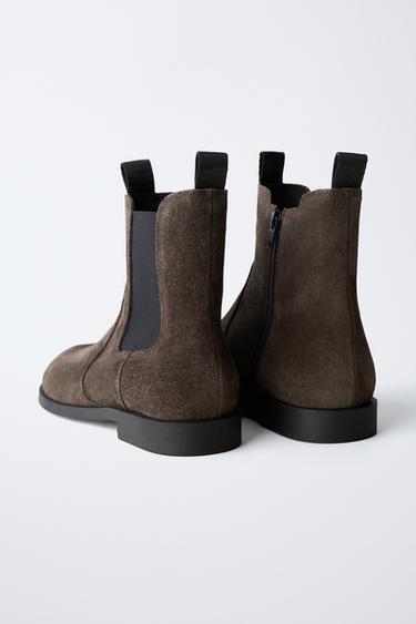 LEATHER CHELSEA ANKLE BOOTS - Brown by Zara - Image 4