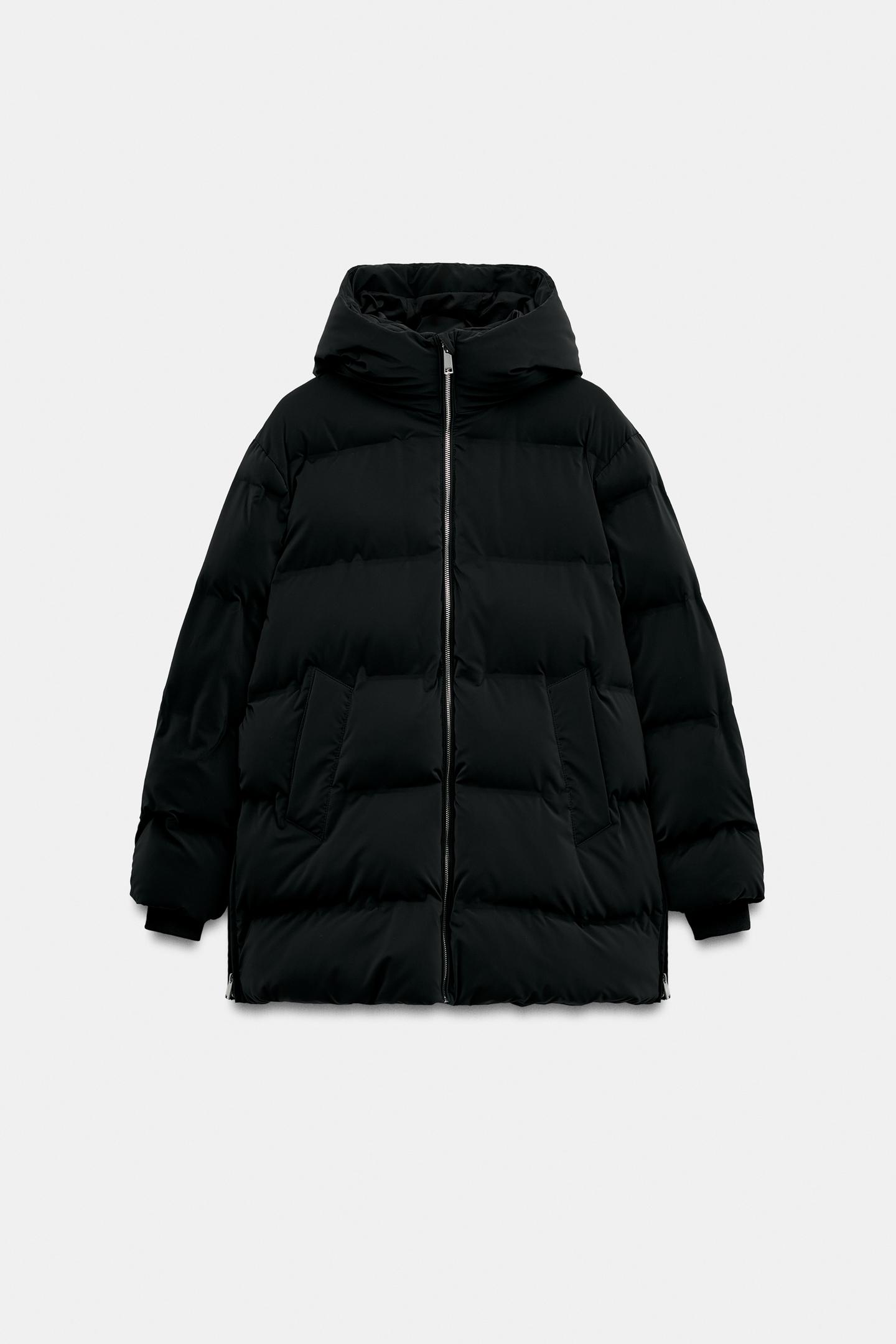 Женская ветровка Zara Windproof Rubberized Anorak, цвет: Чёрный — фото 7