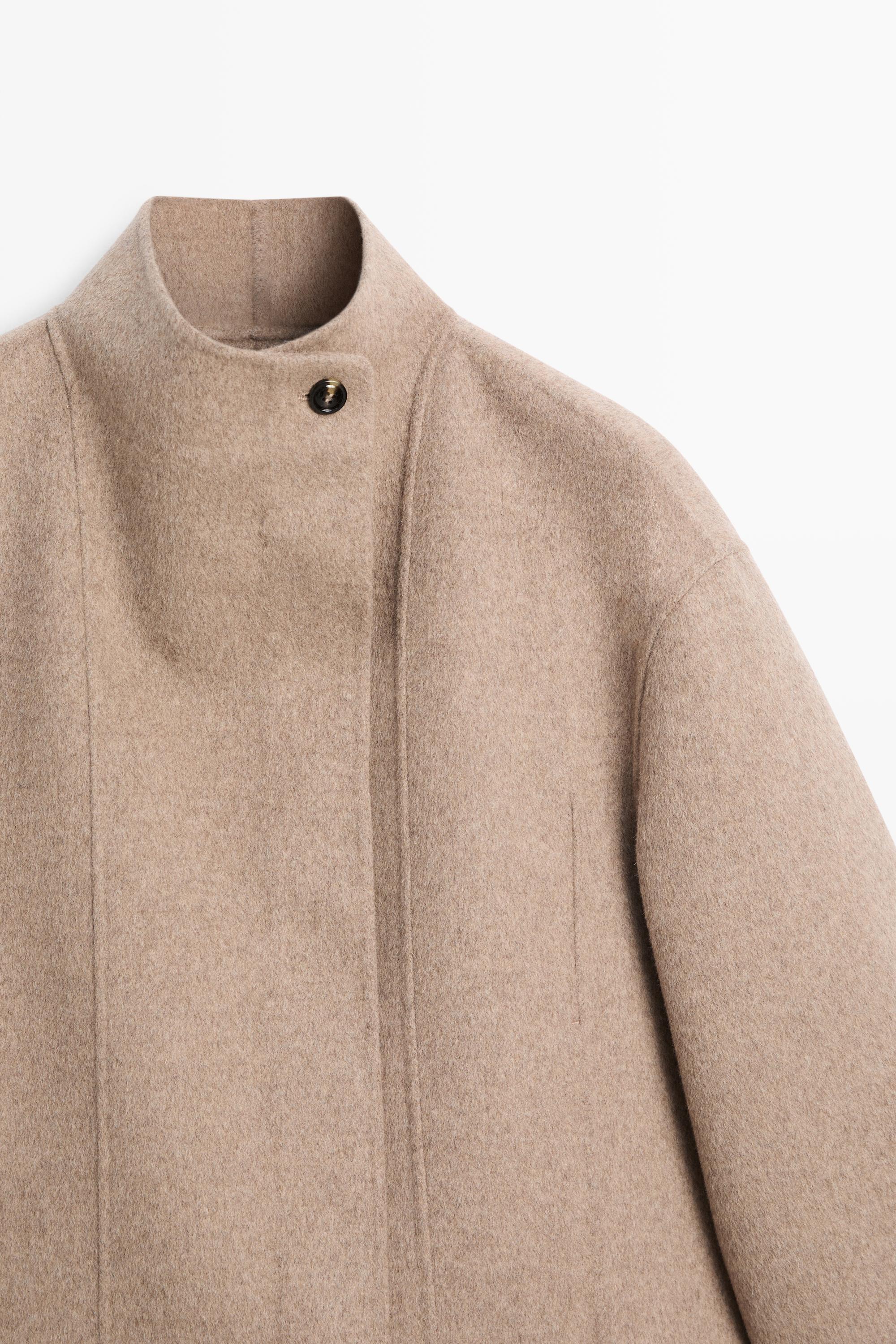 Short wool-blend coat with crossover collar - 211 | ZARA United States