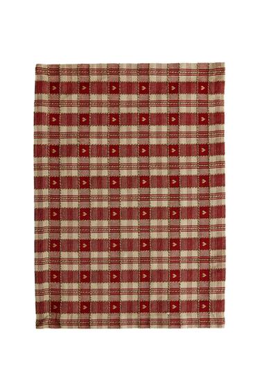 Zara CHRISTMAS CHECK AND HEART COTTON PLACEMAT (PACK OF 2) - 紅色
