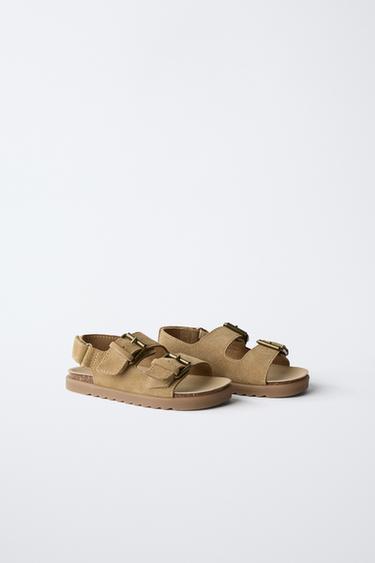 LEATHER SANDALS - Camel Brown by Zara - Image 2