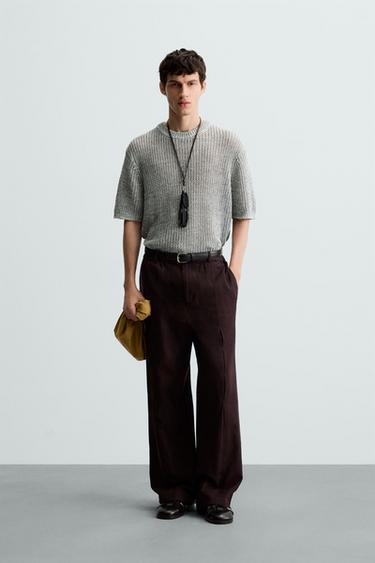 CAMISETA PUNTO CALADO - Azul claro de Zara - Imagen 0