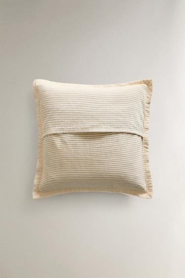 HOUSSE DE COUSSIN COUVRE-LIT RAYURES FIL MÉTALLISÉ - Bleu de Zara - Image 4