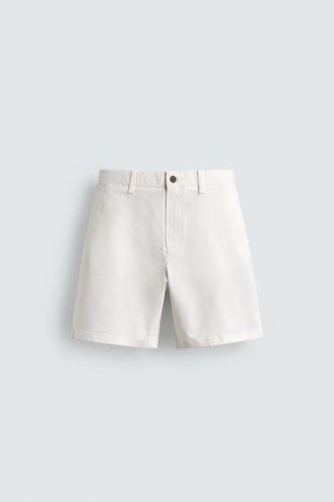 ШОРТЫ ЧИНОС REGULAR FIT — ЖЕЛТОВАТО-БЕЛЫЙ от Zara