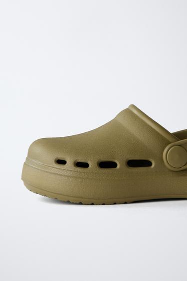 RUBBERISED CLOGS - Khaki Green by Zara - Image 5