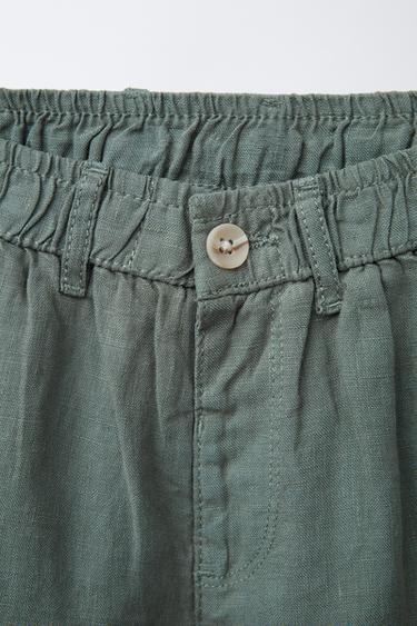 100% LINEN BERMUDA SHORTS - Petrol blue by Zara - Image 2