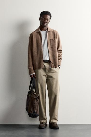 ZIP-UP CARDINGAN — taupe brown 2