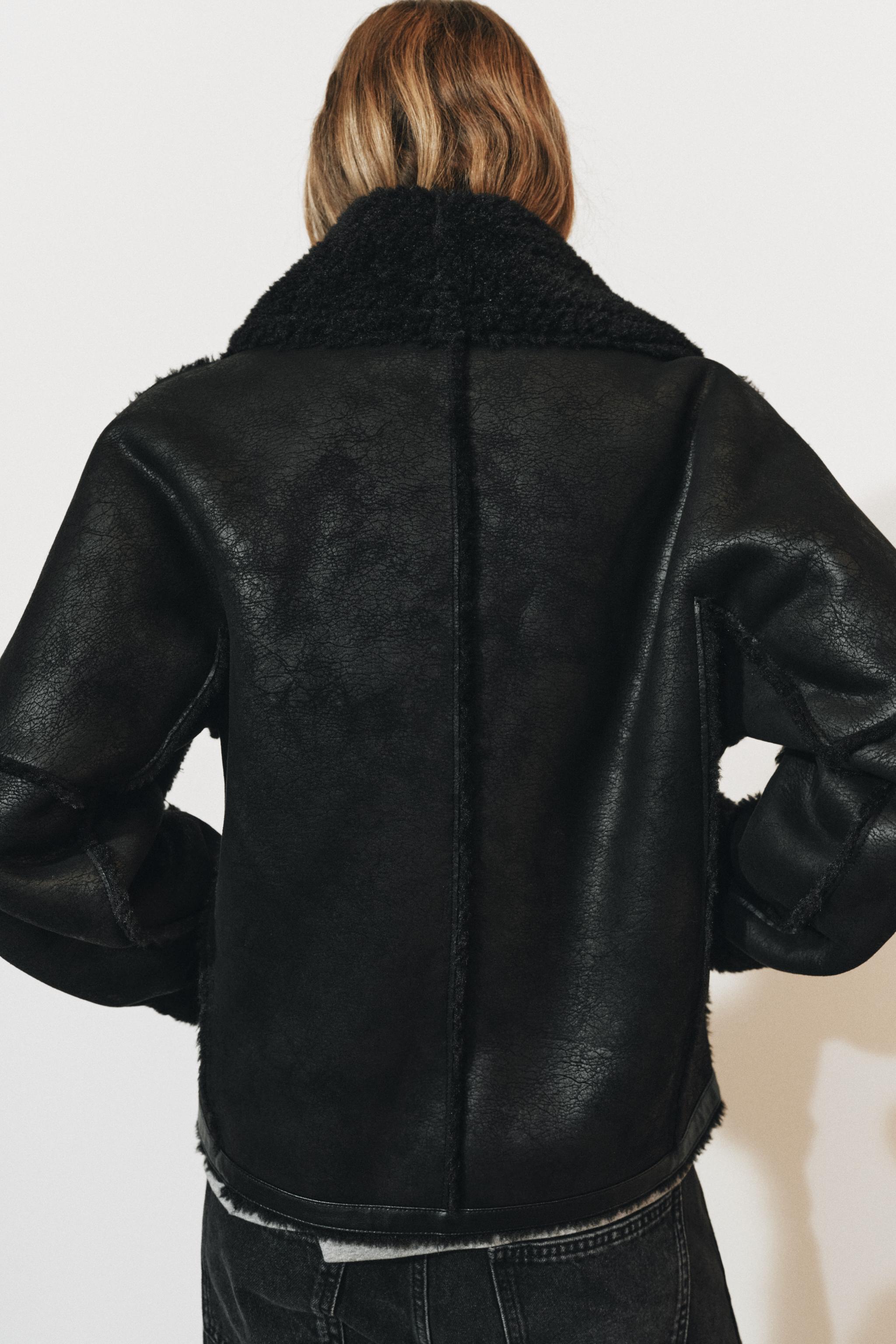 ZW COLLECTION フェイクファージャケット - ブラック | ZARA Japan / 日本