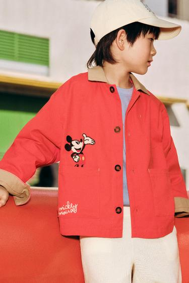 EMBROIDERED MICKEY MOUSE © DISNEY CANVAS JACKET - Dark coral by Zara