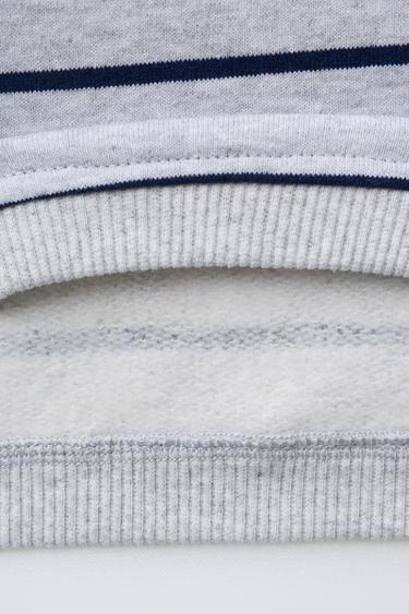 STRIPED BEAR EMBROIDERY SWEATSHIRT - Grey / Blue by Zara - Image 3