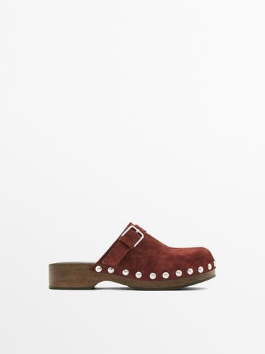 Sabot en cuir à boucle - Orange terracotta de Zara - Image 0