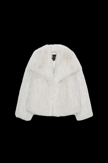FAUX FUR JACKET ZW COLLECTION - Ecru by Zara - Image 0