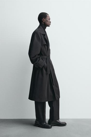 WATER REPELLENT MANTECO TRENCH COAT - Black by Zara - Image 3