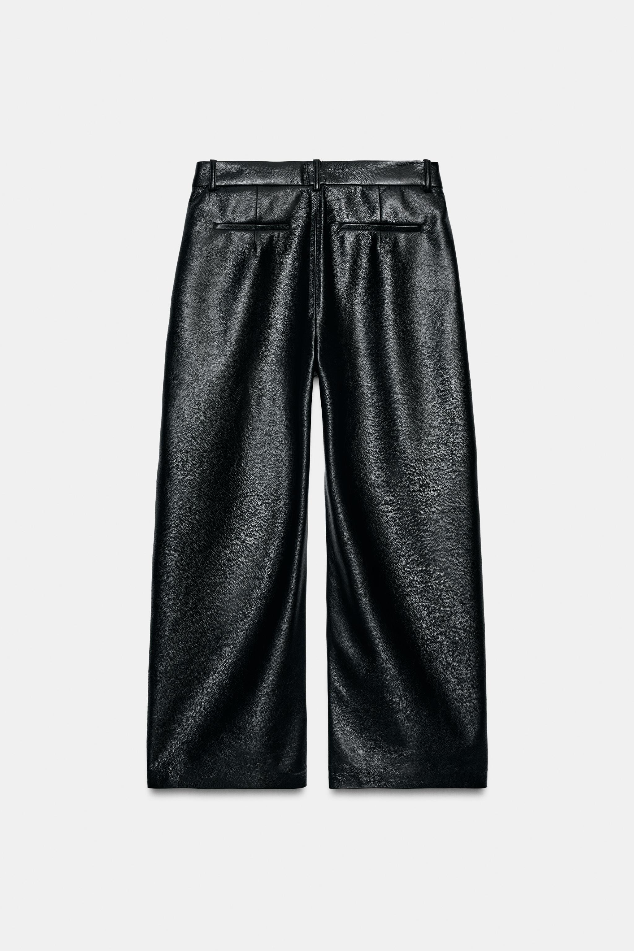 ZW COLLECTION FAUX LEATHER TROUSERS - Black | ZARA South Africa