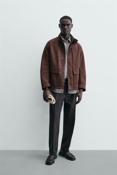 TEXTURED PLEATED TROUSERS - Grey by Zara - Image 0
