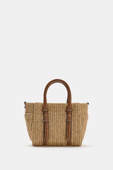 BOLSO DE MANO TRENZADO - Beige claro de Zara