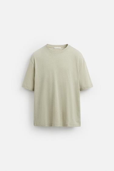 TEXTURED T-SHIRT - Green marl by Zara