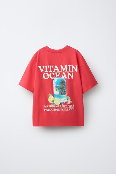PRINTED T-SHIRT - Red by Zara - Image 1