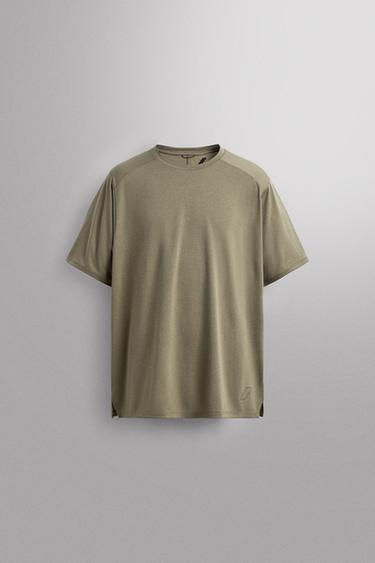Zara 機能紋理 T 恤 - 斑紋綠色