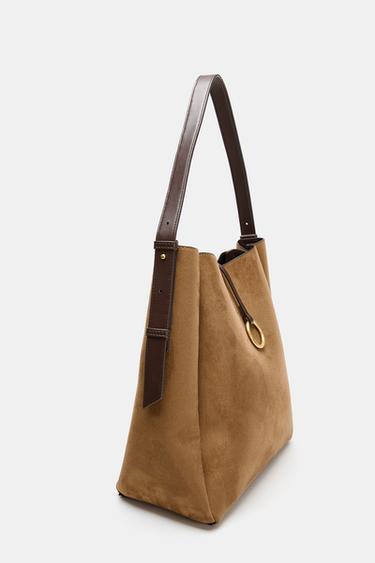 MAXI BUCKET BAG WITH METAL RING - Dark tan by Zara - Image 3