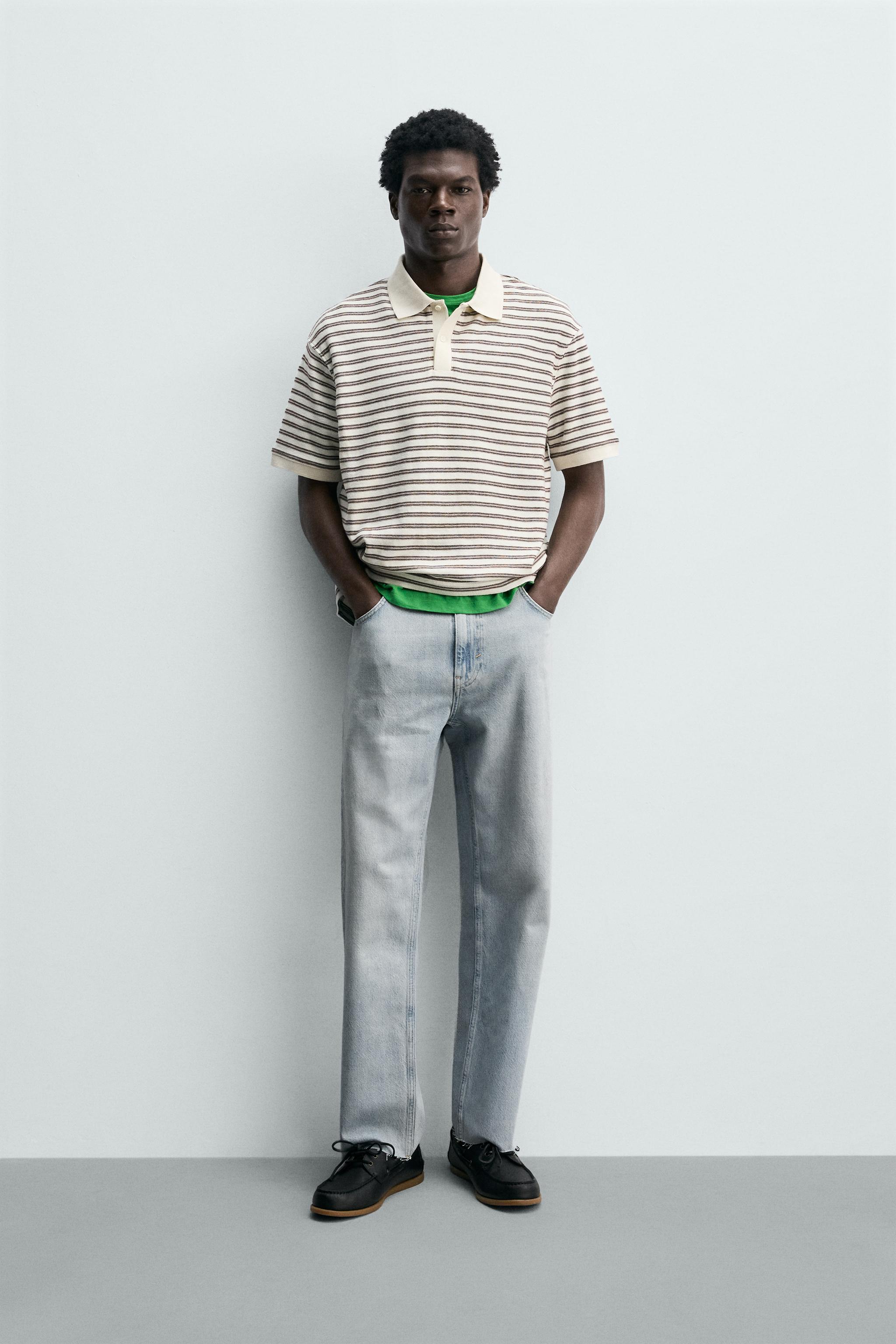 REGULAR FIT STRIPED JACQUARD POLO