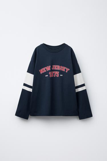 CAMISETA ESTAMPADA TEXTO - Marino de Zara - Imagen 0