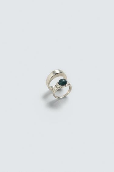 PACK OF 2 COMBINED METAL RINGS - Silver by Zara - Image 4