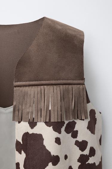 DÉGUISEMENT COWBOY À IMPRIMÉ ANIMALIER ET FRANGES - Marron de Zara - Image 3