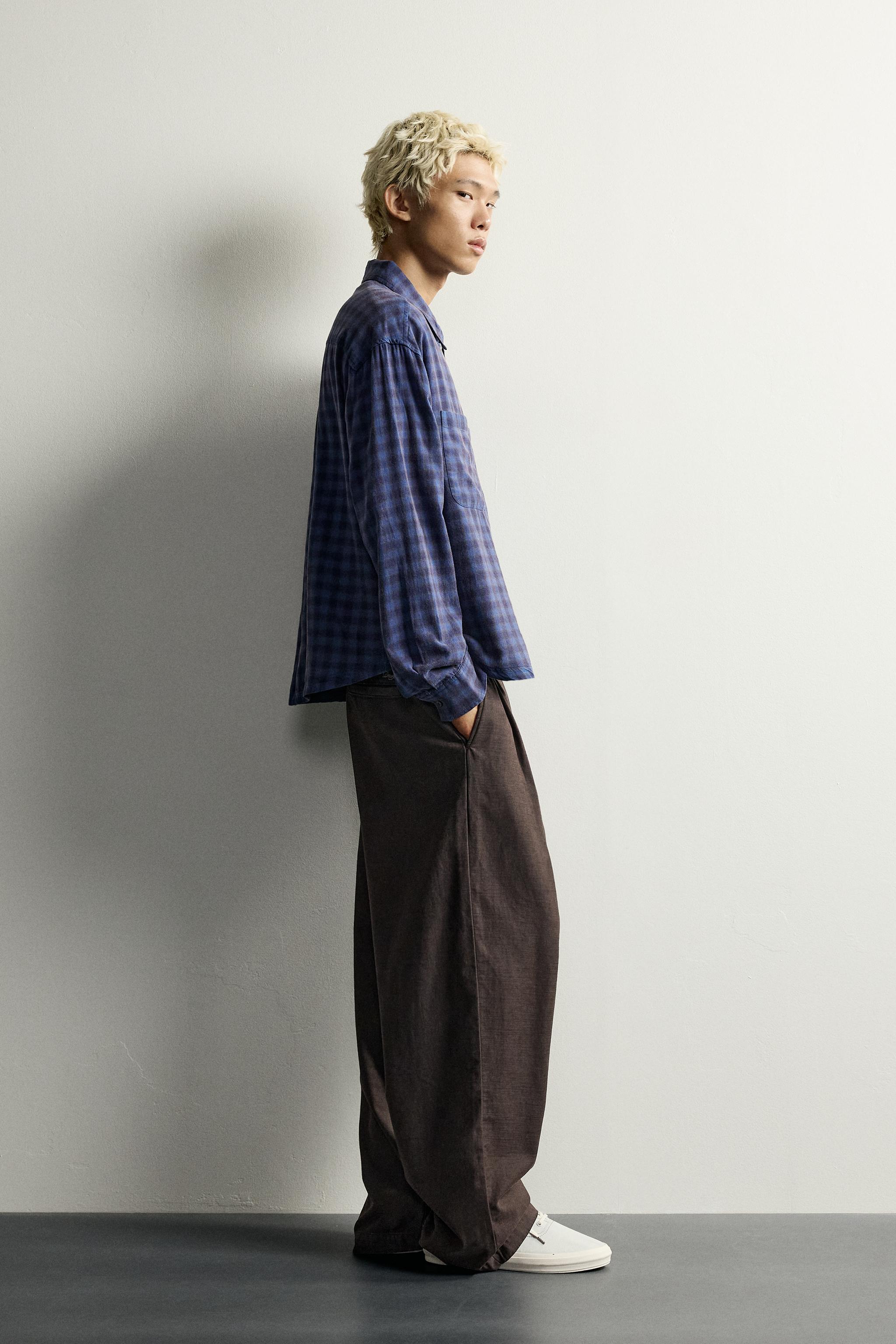 Мужские рубашки Zara PLAID ZIP SHIRT — фото 4