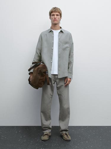 Zara Regular-fit shirt with pocket - tundra - Image 0