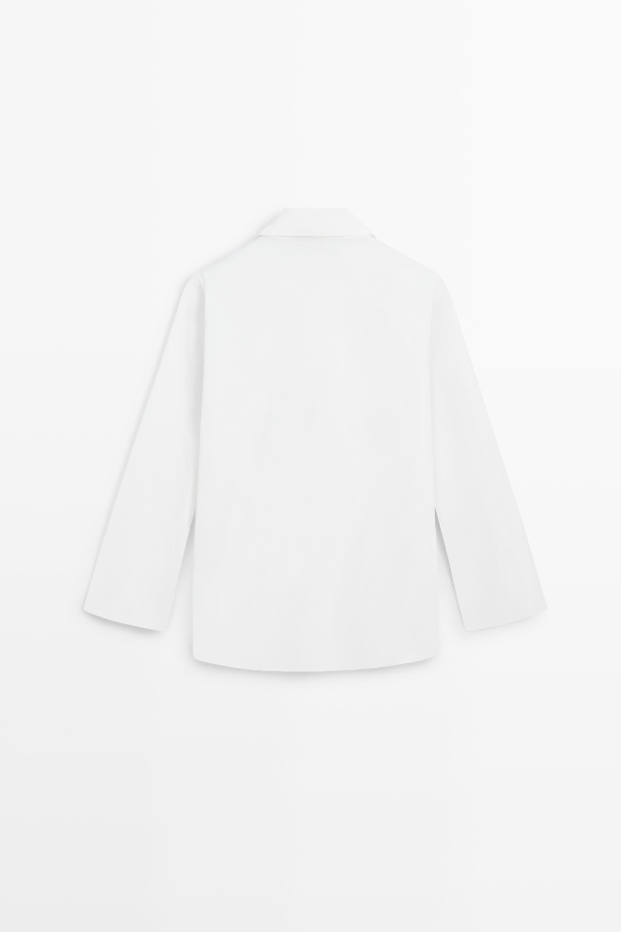 100% cotton poplin crossover shirt