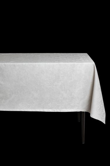 Zara RESIN-COATED COTTON TABLECLOTH - White - Image 0